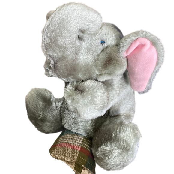 Elephant Hand Puppet Plush Toy Animal Express 11” Vintage 1982 1978 Blue Eyes - Picture 12 of 13